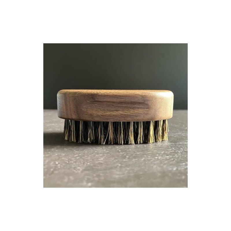 100% Boar Bristle Travel Beard Brush for Men – Black