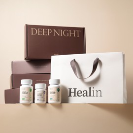 Healin Deep Night Synergy Gift Set (Relaxon + Seratophan + Lipomela) 120 tablets, 1 piece / 힐린 딥나이트 시너지 선물세트 (릴렉스온 + 세라토판 + 리포멜라) 120정, 1개