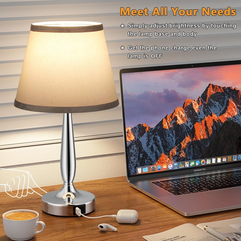 Kakanuo Touch Table Lamp for Bedroom, Small Bedside Lamp with