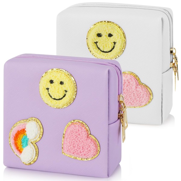 CekPo 2 Pack Period Bag, PU Leather Sanitary Napkin Storage