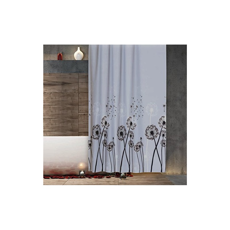 Tropik Home Dandelion Fabric Shower Curtain, Wide or Narrow Available