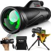 12x60 Monocular Telescope High Powered with Smartphone Adapter Tripod and