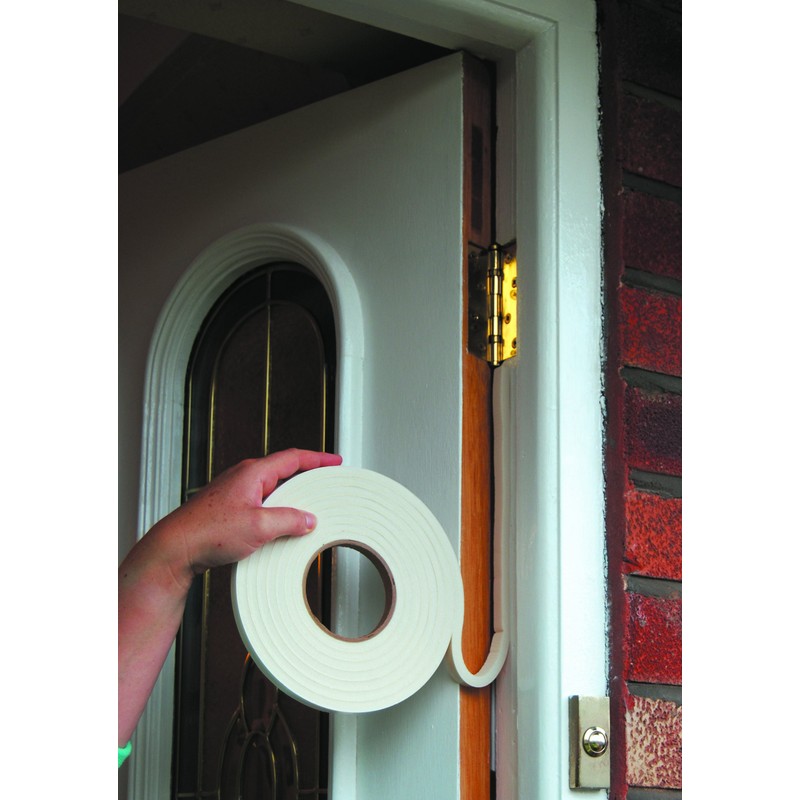 Extra Thick Draught Excluder Strip (3.5m White Rubber Foam for