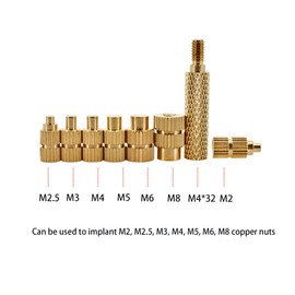 Pack of 7 Brass Soldering Iron Melting Aid Tips for Threaded Inserts / Melting Nuts M2 M2.5 M3 M4 M5 M6 M8 Compatible with T18 ST 900M FX888D FX600 WLC100