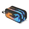 Big Capacity Pencil Case Abstract Cool Dragon Fire 3 Compartment