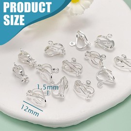DWFEYOI Pack of 30 Stainless Steel Clip-On Earrings, Painless & Not Pierced Gold Stainless Steel Converter Clips for DIY Earrings, Long - Ideal for Girls, Clip Earrings, Earrings Clips
