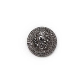 5pcs Vintage Lion Pattern Shank Metal Button Round for Sewing Clothing Suits Blazer Jacket Uniform Handwork (Gun Metal, 18mm)
