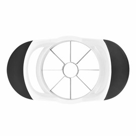 8 Blade Apple Slicer and Corer - Easy Grip Apple Cutter with Stainless Steel Blades - Fast Usage Apple Corer and Slicer Tool - Saves Time & Effort - Apple Peeler and Corer (Black/White)
