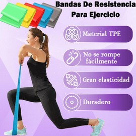 Meajax Ligas de Resistencia para Ejercicio, Bandas de Resistencia 5PCS, Banda Elástica Resistencia para Yoga, Pilates, Bandas Elásticas para Ejercicio, Entrenamiento en Hogar Gimnasio o Exteriores