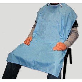 Crosstex NP4BL Plastic Patient Barrier Apron, Knee Length, 27" x 44", Blue