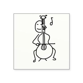 CafePress Palo Plays The Cello Square Sticker 3 X 3 Square Bumper Sticker Car Decal