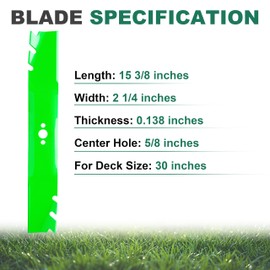 JSXDNWYJ 120-9500-03 116-6358-03 20120 20120P Timemaster 30 inch Mulching Blades for 30" Deck Toro 20199 20200 20975 20977 22205TE, Ex Mark ECKA30 Lawn Mower(2 Pack)