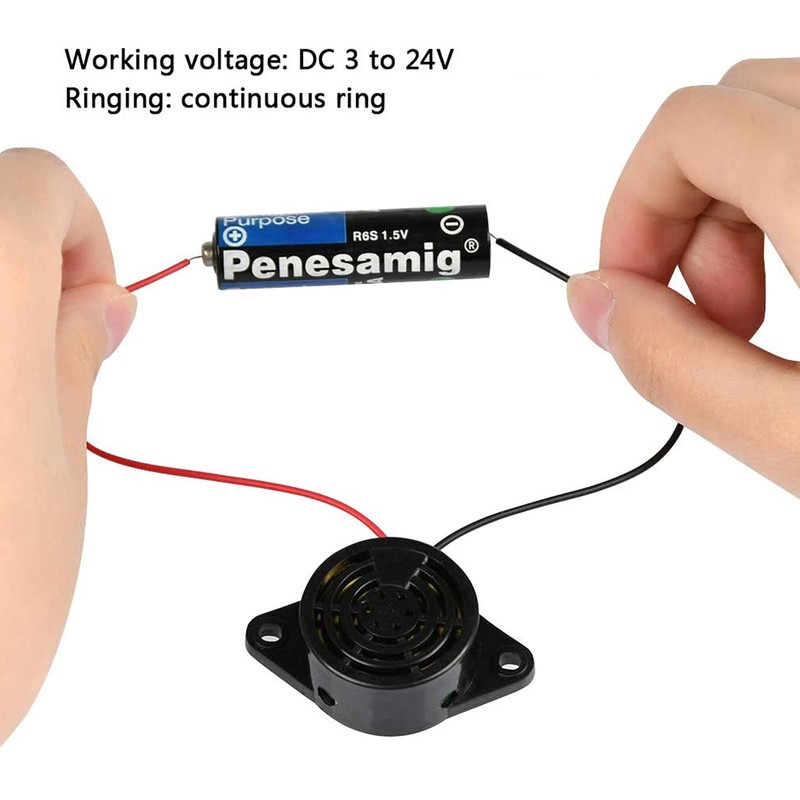 GZLCEU Piezo Buzzer, Continuous Tone, Electronic Buzzer, 3 V, 24