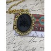 Fancy Fox Boutique Black Crow Raven Gothic Steampunk Cameo Necklace