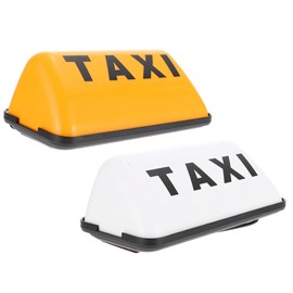 Operitacx 2pcs Illuminated Taxi Sign Bright Led Light for Cab Retro Taxi Roof Light Visibility for Enhanced Customer Easy to Install and Use Medium White Yellow