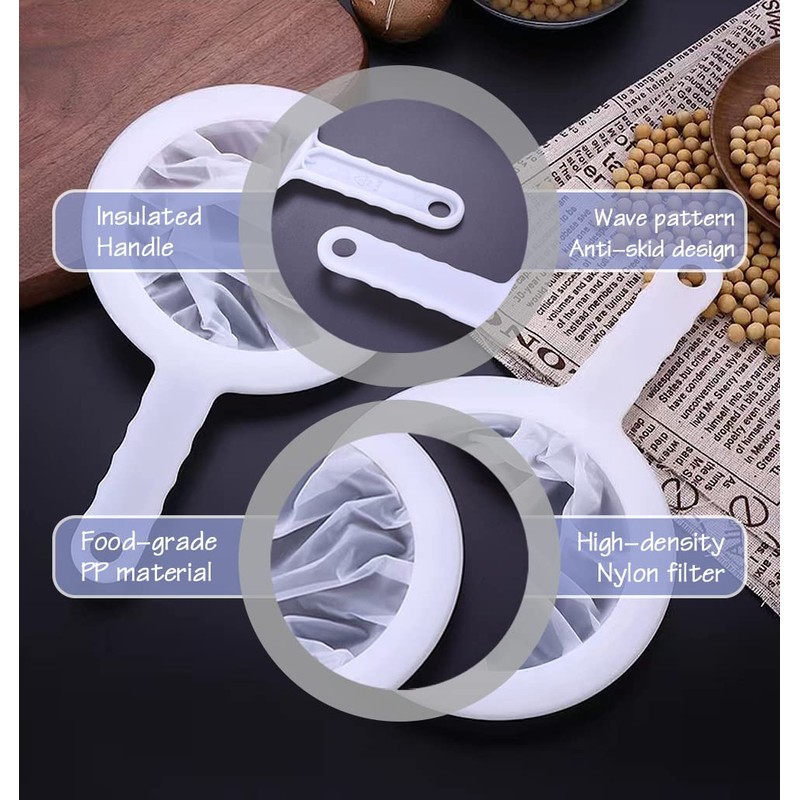Nylon Ultra-Fine Mesh Strainer, Mesh Plastic Tea Strainer with Hole
