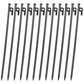 12PCS Tent Stakes Heavy Duty, 16Inch Metal Camping Stakes Tent Pegs for Outdoors Mountain-Climbing Camping Hiking