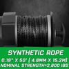 Zostera 2000lb ATV Winch Electric 12V,with Synthetic Rope, RV Waterproof
