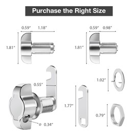1-1/5" Thumb Operated Offset Cam Lock, Keyless Compartment for RV, Cabinet Mailbox Drawer Latch, 100% Metal Replacement Cylinder for Storage Door(1Pack)