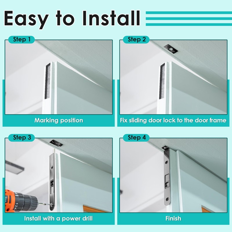 Ceoighe 2 Pack Flush Bolt for Double Door, 7 Inch