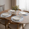Artoid Mode Blue Floral Vinyl Round Spring Placemats Set of