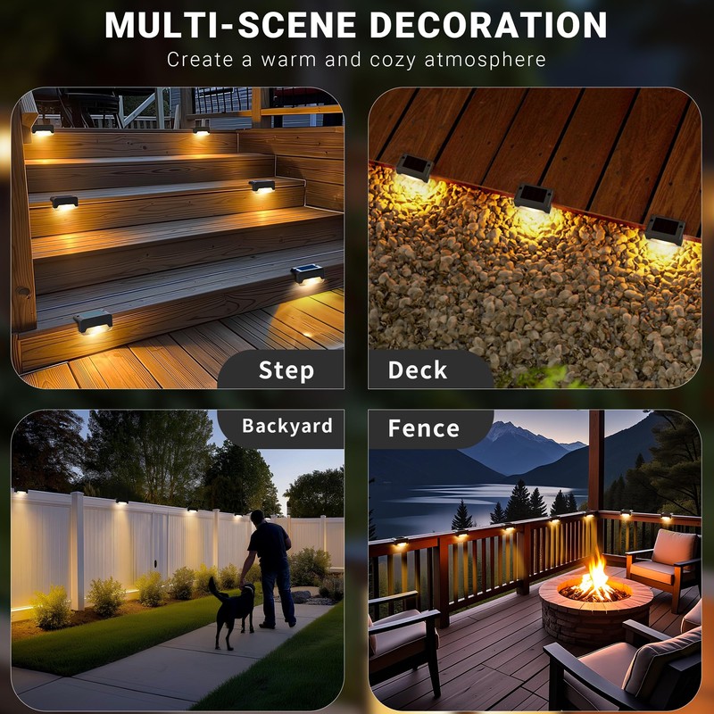 SOLPEX Solar Deck Lights, Solar Step Lights for Outside Waterproof
