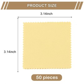 PUPPYSEW 50PCS Jewelry Cleaning Cloth Sterling Silver Cleaner Cloth Polishing Cleaning Cloth for Jewelry, Gold, Brass, Silverware, Coin, Ring, Watch Glasses and More (Yellow)