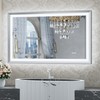 TETOTE LED Bathroom Mirror with Lights Brushed Nickel Metal Framed