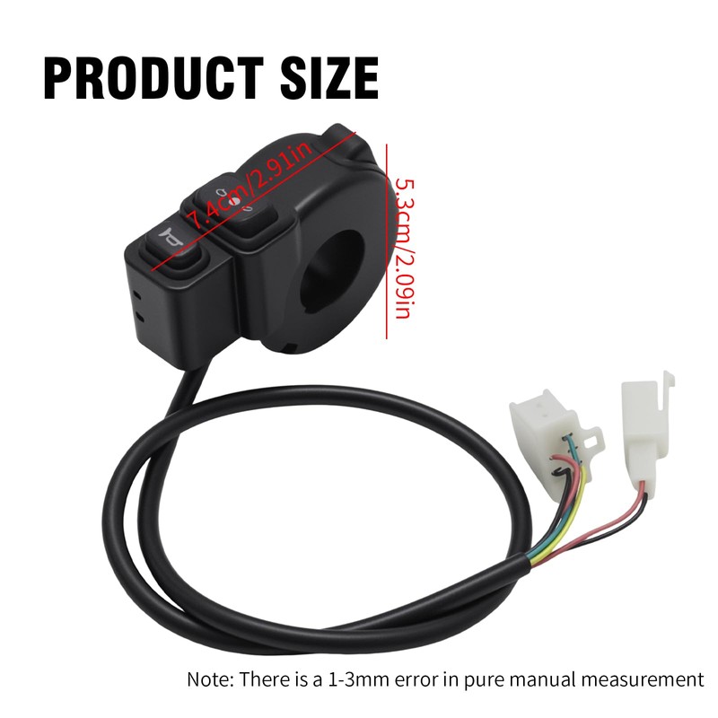 GMAPATS Universal 7/8" 22MM Handlebar Switch, Integrated Motorcycle Horn and