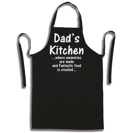 SHOEBOB Dads Kitchen Black Apron - Great dad bbq apron gift from the Children - Best dad or grandad apron gifts from a daughter or son - ideal bbq king apron for proud men who like to grill.