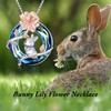 MEIDERBO Rabbit Necklace for Women 925 sterling silver Lily Flower