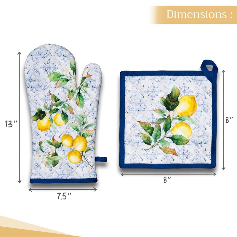 Maison d' Hermine 100% Cotton Oven Mitt & Pot Holder