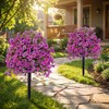2 Pcs Violet Artificial Flowers for Outdoor, Purple Decorative Faux
