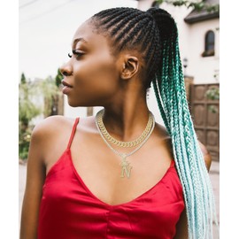 WFYOU Cuban Link Chain for Women Crown Gold Initial Pendant Necklace 18K Gold Plated Alphabet Letter Pendant Choker Hip Hop Diamond Chain Custom Name Necklace Trendy Dainty Rapper Jewelry Gift