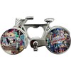 Las Vegas Bicycle Bottle Opener Magnet, Strip Landmarks Design, Silver