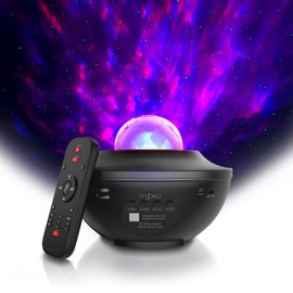 CSL - LED Sternenhimmel Projektor - Kinder ​Erwachsene – Sternenprojektor Nachtlicht - Sternenlicht Projektor mit 360°Drehen Ozeanwellen – Bluetooth - Timer - schwarz