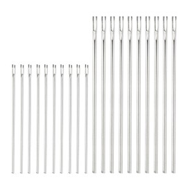 PATIKIL 20 Pcs Doll Hair Rerooting Needles, 0.6mm/0.8mm Doll Hair Knitting Needles Metal Doll Knitting Needles for Doll Hair Making Supplies DIY Crafts Replacement Accessories, Silver Tone