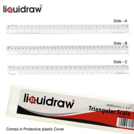 Liquidraw Imperial Triangular Scale Ruler 12", Architectural