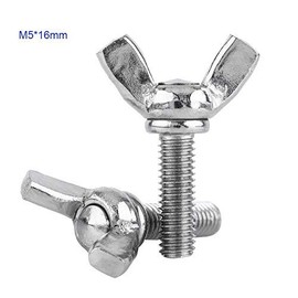 Pack of 5 M5 304 Stainless Steel Butterfly Wings Screw Bolt Machine Screws in 8 Styles (M5x16mm)