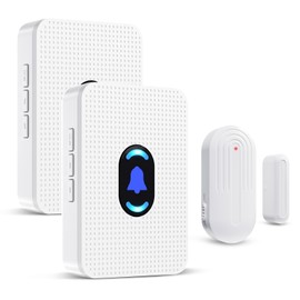 Door Chime, Daytech Wireless Door Sensor Chime When Door Opens, 800ft Range, 20 Chimes, 5 Volume Levels, Mute Mode, LED Indicator for Home/Business/Kids, Door Ringer Alert 1 Sensor + 2 Receivers