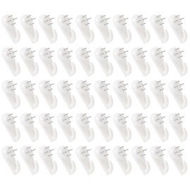 FKWKUW Pack of 50 White Picture Hooks No Drilling Picture Hooks for Nailing, Invisible Wall Hooks, Multifunctional Picture Hooks, Wall Hanger, No Drill Wall Nails for Pictures for Hanging Photo Frame,