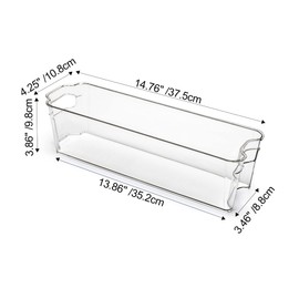 Vtopmart Breastmilk Storage Container 4PCS Set, Clear Freezer and Fridge Organizer Bins, Plastic Storage Bins for Breast Milk, Baby Pouches, Formula, Bottles and Yogurts, 4.3’’ Width, 14.7" Long