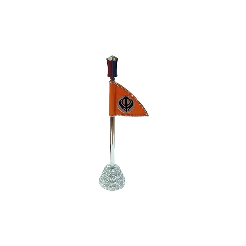 Khanda (Nishan Sahib) Flag for Car Dashboard and tabletop -