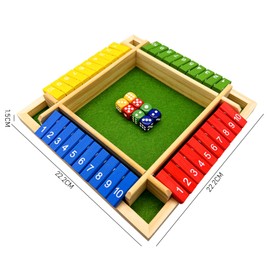 KSBBHDS 1 Set of Games in Closed Box, Wooden Board Games, Toy for 4 Players, Colourful Number Games, Funny Games on Four Sides, Games for Adults and Children