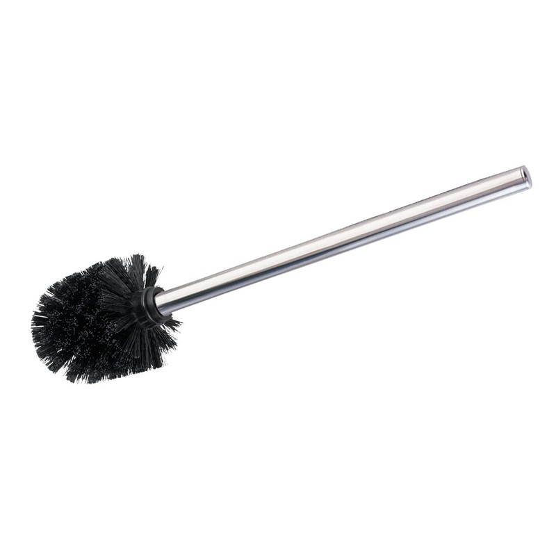 WENKO Shiny Toilet Brush with Handle, Silver, 8 cm