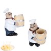Beufee 2Pcs Fat Chef Resin Toothpick Holder, Cute Resin Chef