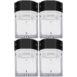 hykolity Update 30W LED Wall Pack Light with Photocell, 3450LM 5000K Daylight Dusk to Dawn 120V LED Outdoor Wall Mount Light, 150-250W MH/HPS Replacement, Waterproof Security Lighting-4 Pack