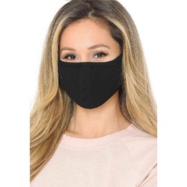 Komonee Cotton Washable Reusable Black Face Mask Dustproof Cloth Mouth Cover Covering For Men Women (Pack of 3)