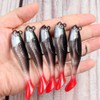 zmart 5pcs 80mm 9g T-tail Single Hook Fishing Minnow 3D