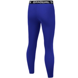 G Gradual Boys Compression Leggings Quick Dry Youth Basketball Football Pants Base Layer Sports Tights for Boys(Blue,M)